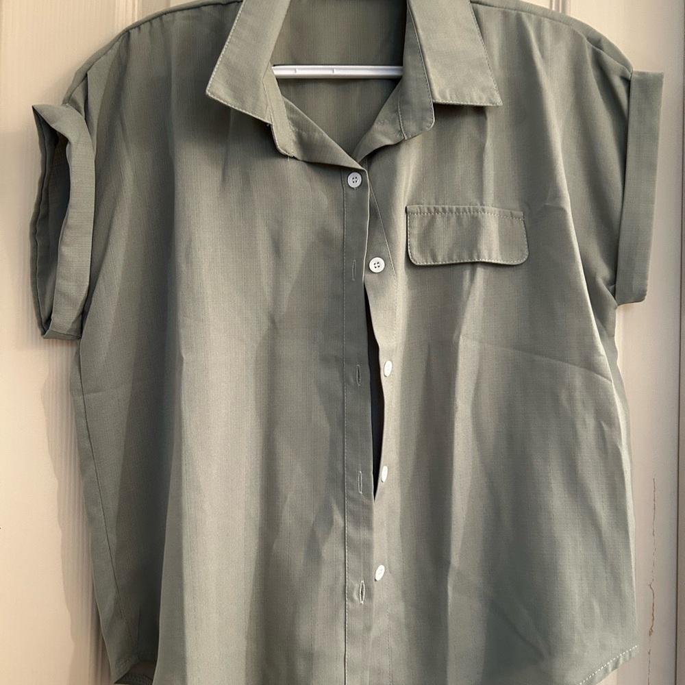 SHEIN Olive Green Blouse